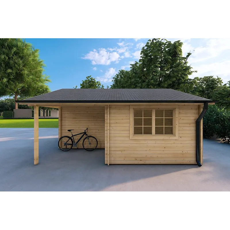 Garage di legno 30 m², 40mm, lato destro