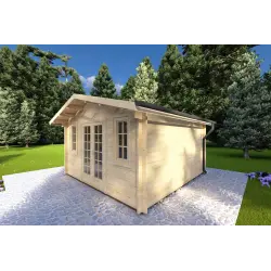 Casa in legno da giardino BENEDETTA 4x4, 40mm, fronte lato destro