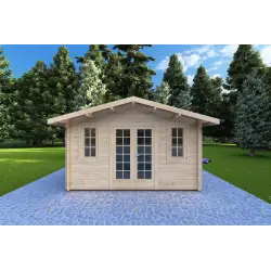 Casa in legno da giardino BENEDETTA 4x4, 40mm, vista frontale