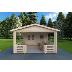 Casa in legno da giardino MELISSA 4x6, 40mm, vista frontale