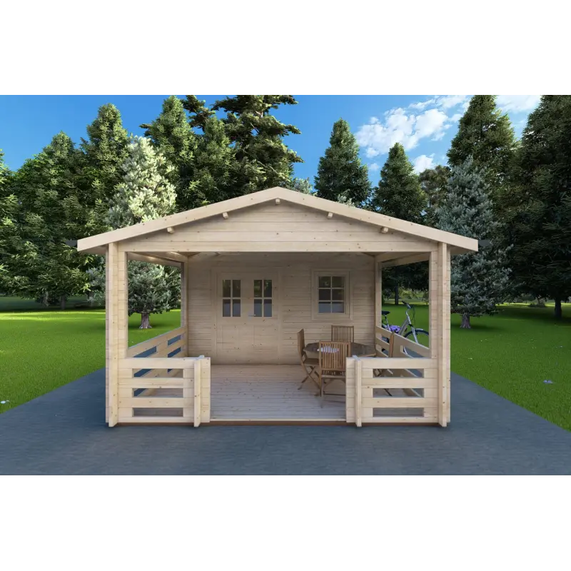 Casa in legno da giardino MELISSA 4x6, 40mm, vista frontale