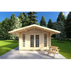 Casa in legno da giardino MARGHERITA 3.8x3.8, 40mm, vista frontale
