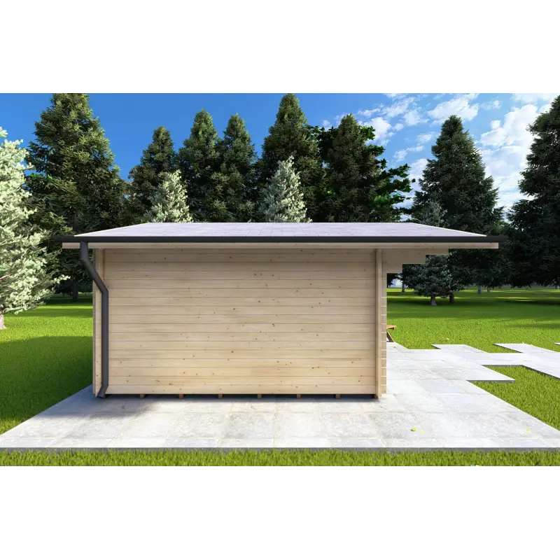 Casa in legno da giardino MARGHERITA 3.8x3.8, 40mm, lato sinistro