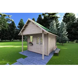Casetta da giardino 4.5x3 LALLA, 40mm, fronte lato destro