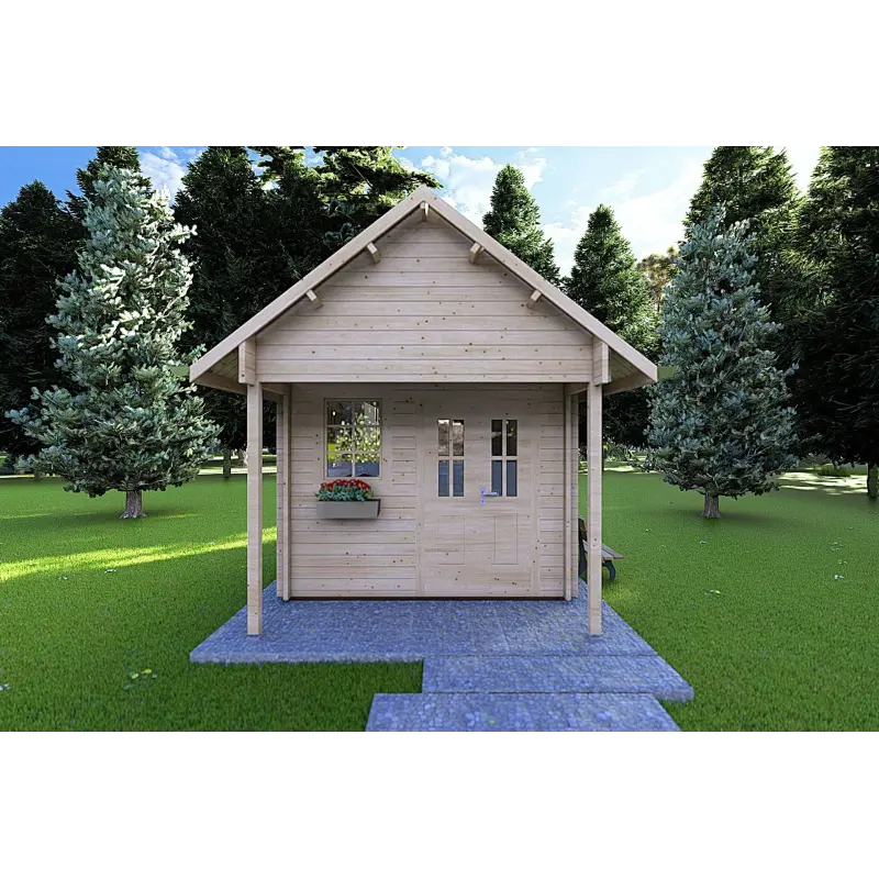 Casetta da giardino 4.5x3 LALLA, 40mm, vista frontale
