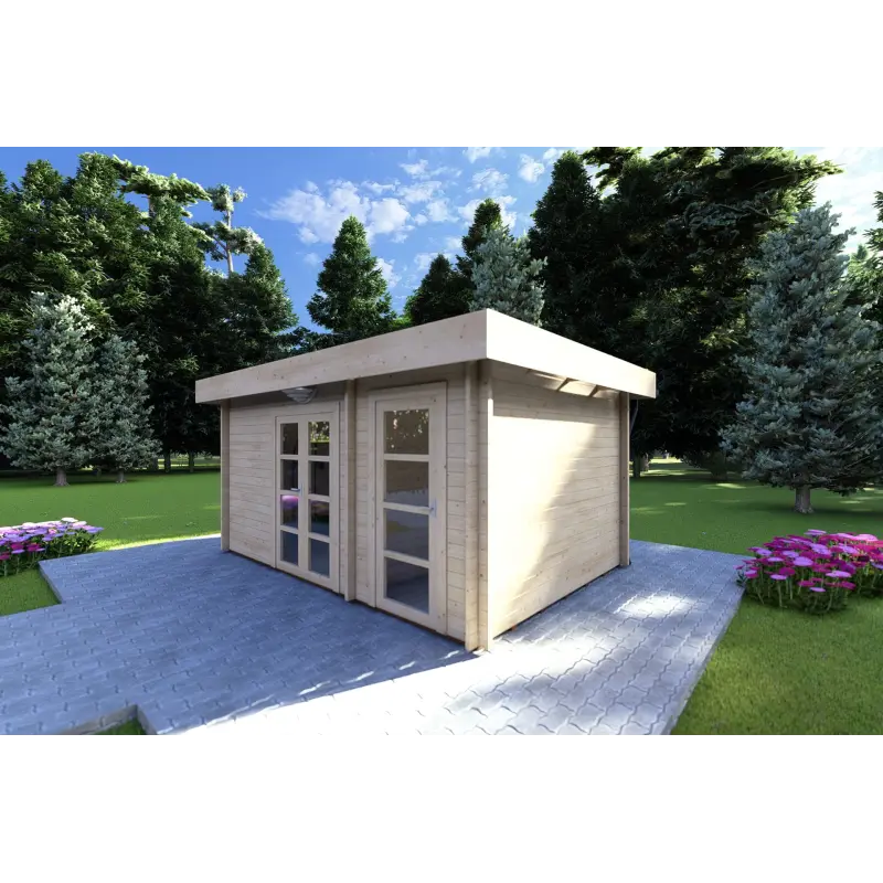 Casetta in legno SVEVA 5x3, 40mm, fronte lato destro