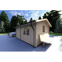 Casa in legno da giardino LUNA 5x3, 40mm, fronte lato destro