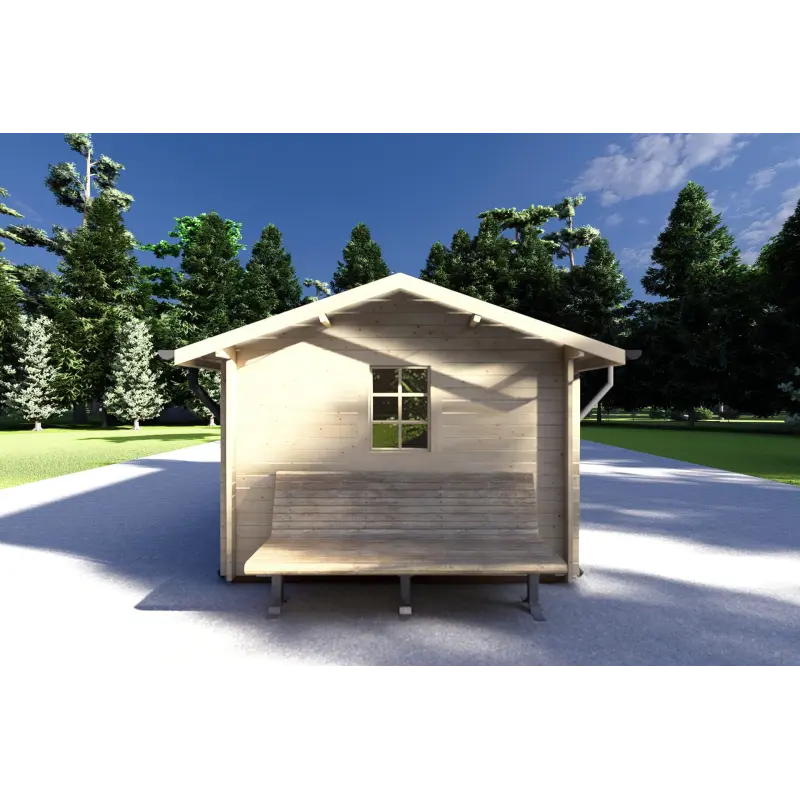 Casa in legno da giardino LUNA 5x3, 40mm, lato destro