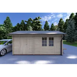 Casa in legno da giardino LUNA 5x3, 40mm, vista frontale