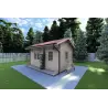 Casa in legno da giardino ROSA 5x3.5, 40mm, fronte lato destro