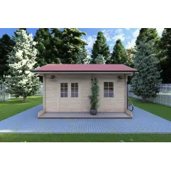 Casa in legno da giardino ROSA 5x3.5, 40mm, vista frontale