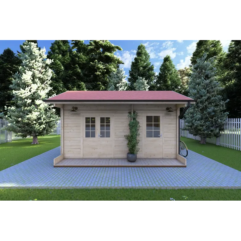 Casa in legno da giardino ROSA 5x3.5, 40mm, vista frontale