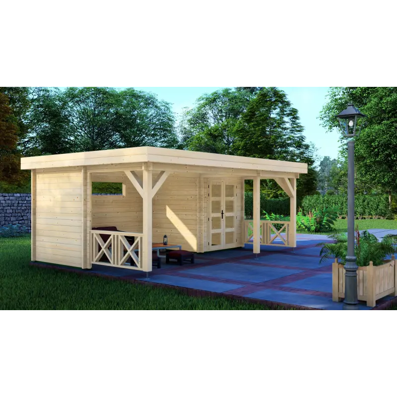 Casa in legno da giardino ASIA 6x4, fronte lato sinistro