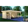 Casa in legno da giardino ASIA 6x4, fronte lato sinistro