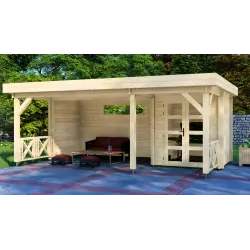 Casa in legno da giardino ASIA 6x4, vista frontale