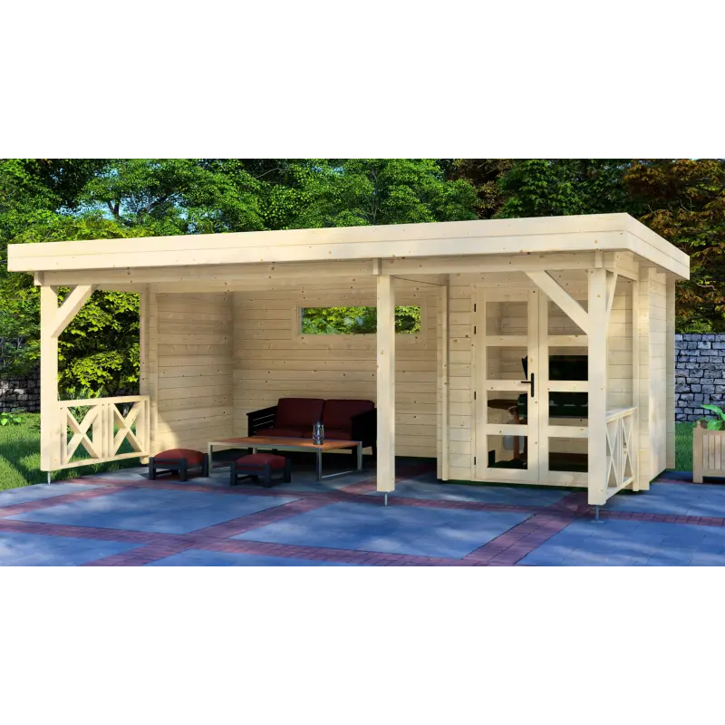 Casa in legno da giardino ASIA 6x4, vista frontale
