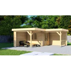 Casetta in legno REBECCA 6x6 , 44mm, vista frontale