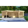 Casetta in legno REBECCA 6x6 , 44mm, fronte lato destro