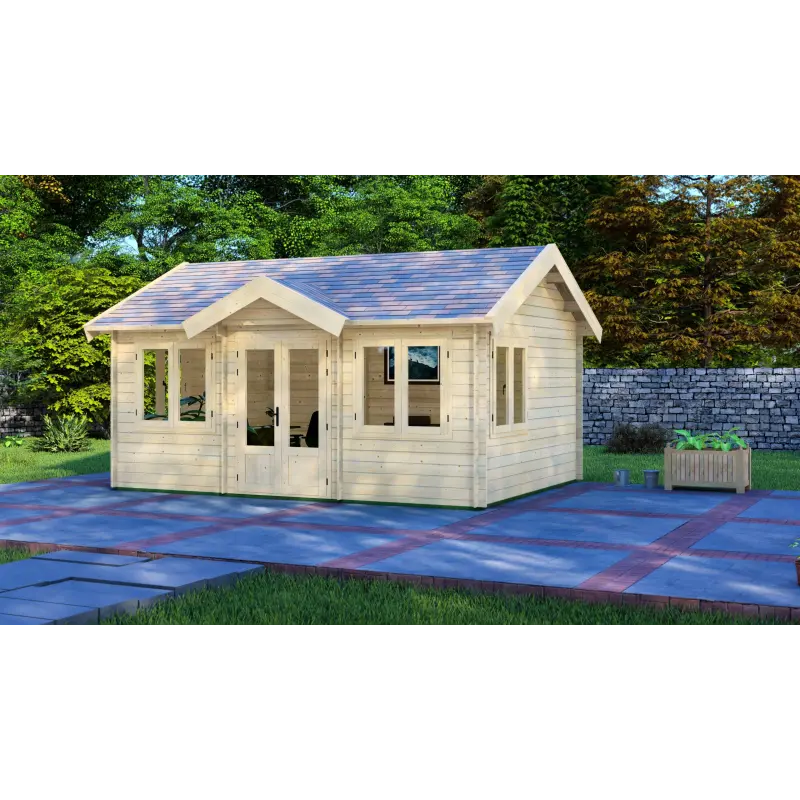 Casetta da giardino GRACE 5.5x4, 44mm, vista frontale
