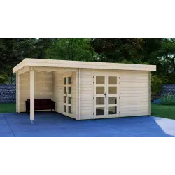 Casa in legno da giardino GISELLE 4x6, 44mm, lato destro