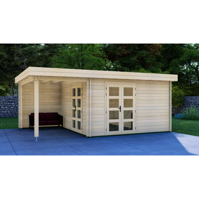 Casa in legno da giardino GISELLE 4x6, 44mm, lato destro