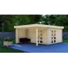 Casa in legno da giardino GISELLE 4x6, 44mm, fronte lato destro