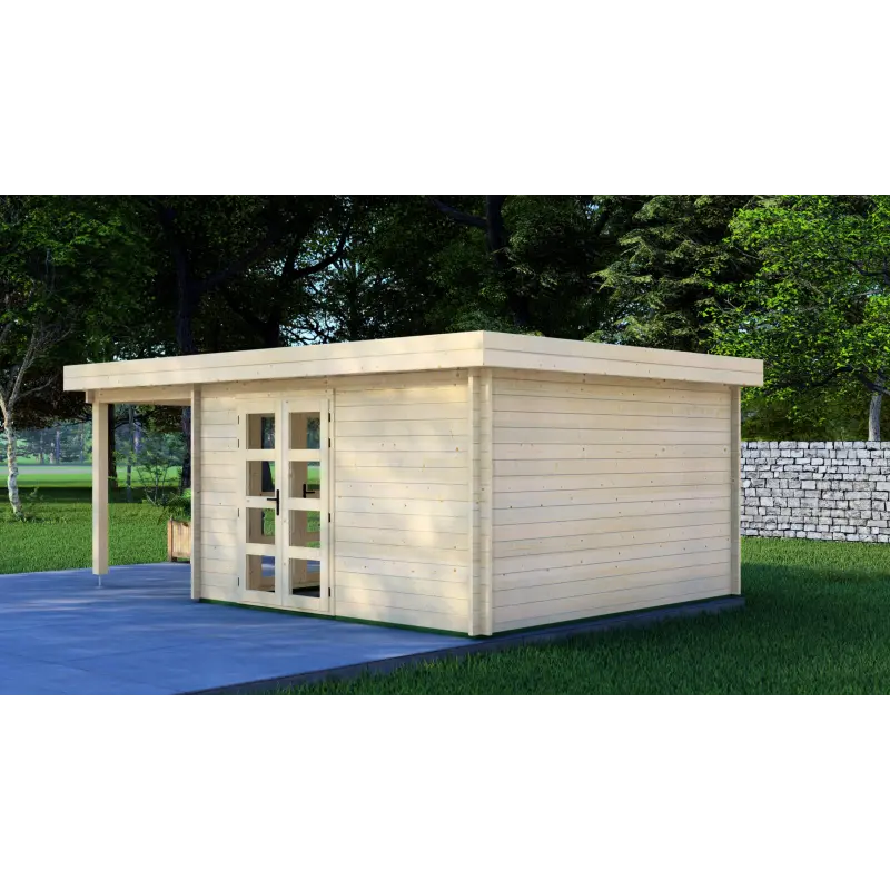 Casa in legno da giardino GISELLE 4x6, 44mm, retro