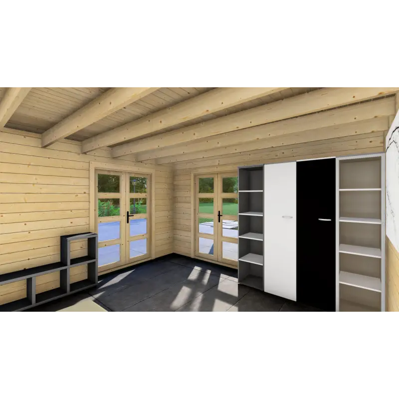 Casa in legno da giardino GISELLE 4x6, 44mm, interno