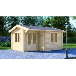 Casetta in legno ANASTASIA 5x4, 44mm, vista frontale