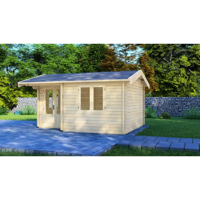 Casetta da giardino MONICA 5x4, 68mm, fronte lato destro