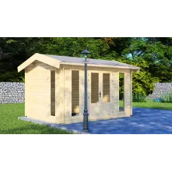 Casa in legno da giardino GABRIELLA 3x4, 44mm, fronte lato sinistro