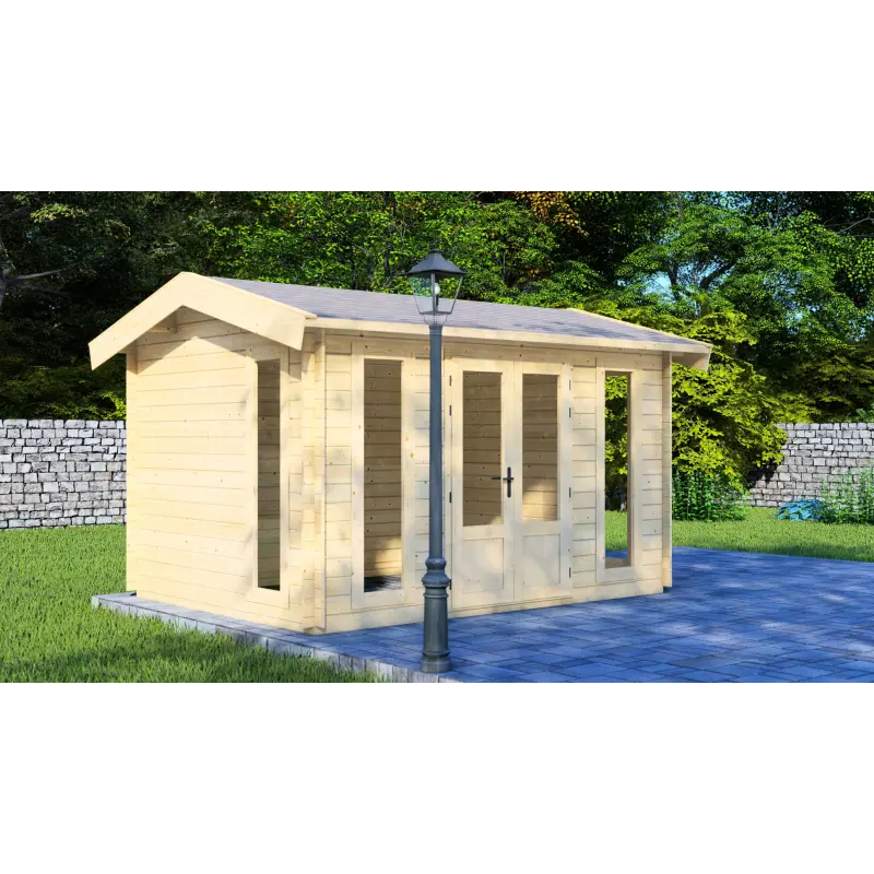 Casa in legno da giardino GABRIELLA 3x4, 44mm, fronte lato sinistro