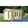 Casa in legno da giardino GABRIELLA 3x4, 44mm, fronte lato sinistro