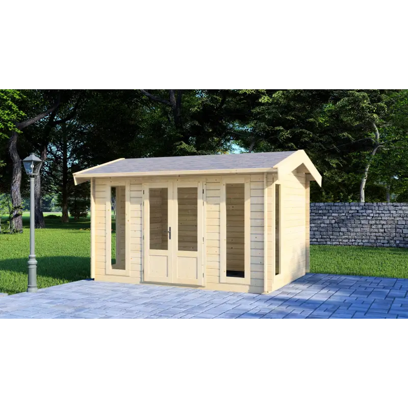 Casa in legno da giardino GABRIELLA 3x4, 44mm, vista frontale