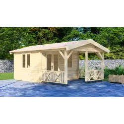 Casa in legno da giardino NICOLE 6x4, 44mm, fronte lato sinistro