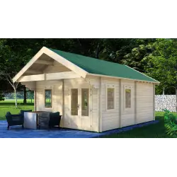 Casa in legno da giardino GIORGIA 4.5x6, 44mm, fronte lato destro