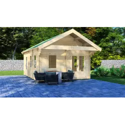 Casa in legno da giardino GIORGIA 4.5x6, 44mm, vista frontale