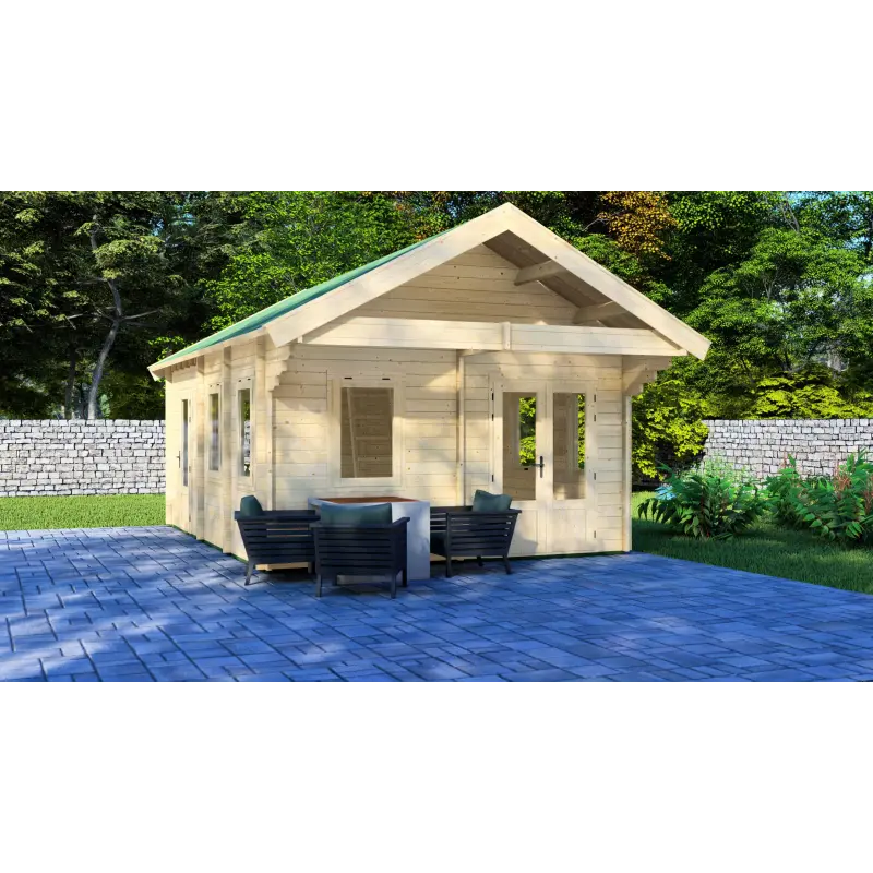 Casa in legno da giardino GIORGIA 4.5x6, 44mm, vista frontale