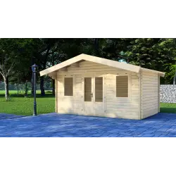 Casetta in legno KATE 3x5, 44mm, vista frontale