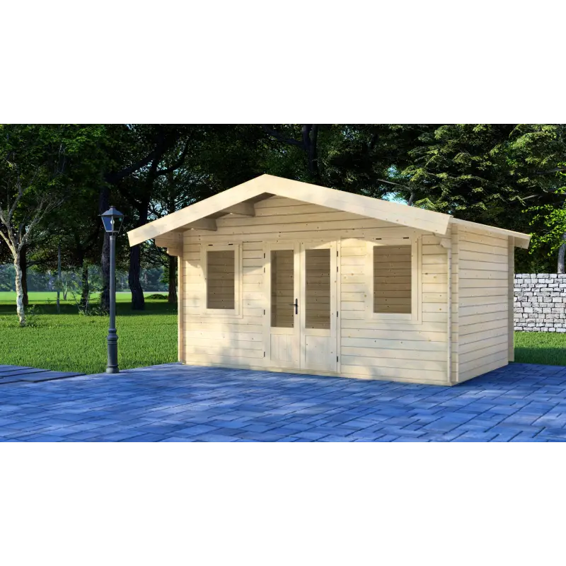Casetta in legno KATE 3x5, 44mm, vista frontale
