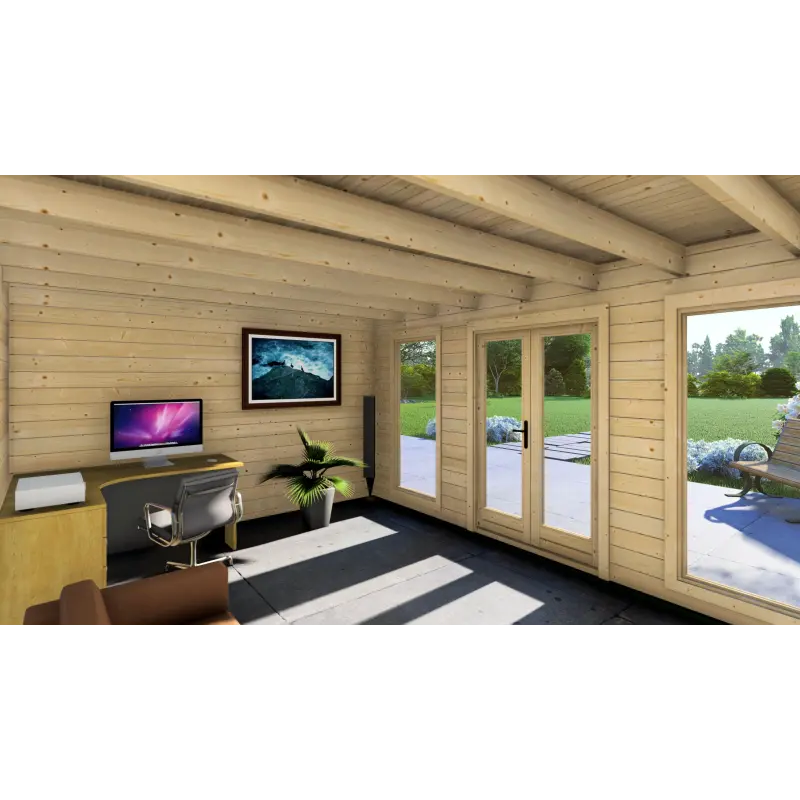 Casa in legno da giardino ILENIA 5x3.5, 44mm, interno