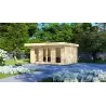 Casa in legno da giardino ILENIA 5x3.5, 44mm, fronte lato destro