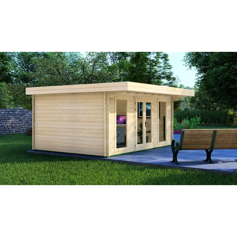 Casa in legno da giardino ILENIA 5x3.5, 44mm, lato sinistro