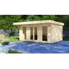 Casa in legno da giardino ILENIA 5x3.5, 44mm, vista frontale