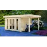 Casa in legno da giardino GWEN 5x3, 44mm, fronte lato destro