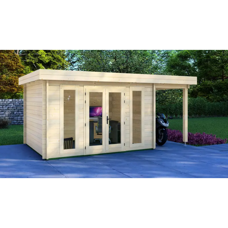 Casa in legno da giardino GWEN 5x3, 44mm, lato sinistro