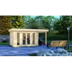 Casa in legno da giardino GWEN 5x3, 44mm, vista frontale