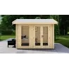 Casetta in legno AMELIA 3x3, 44mm, vista frontale