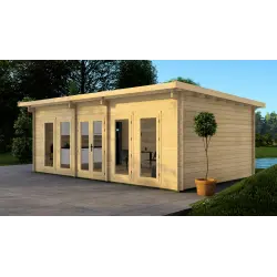 Casa in legno da giardino HOPE 7x4.5, 44mm, fronte lato destro