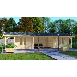 Casa di legno ELEONORA 11.5x5, 44mm, vista frontale